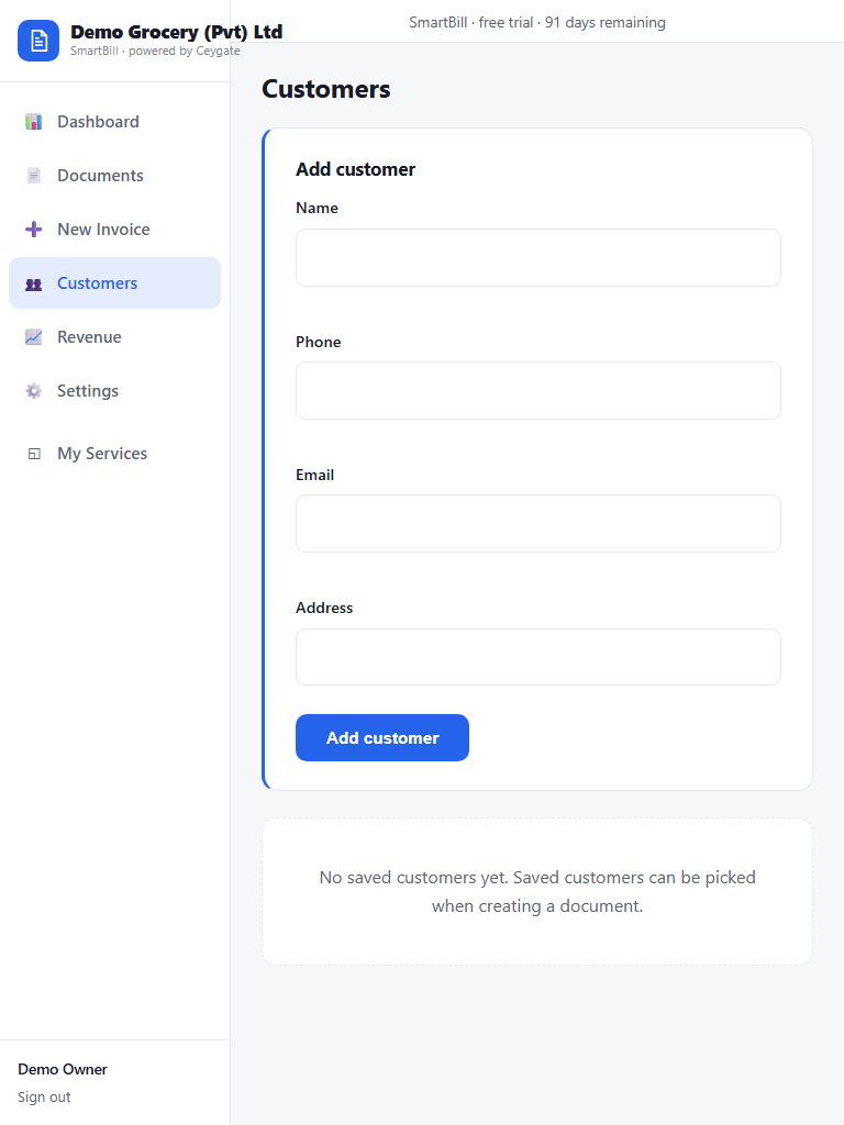 SmartBill screenshot