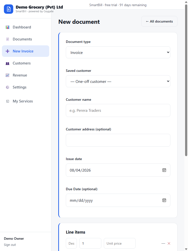 SmartBill screenshot