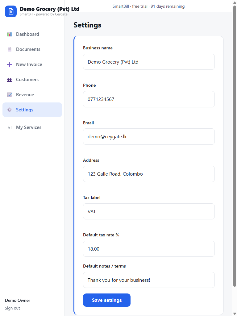SmartBill screenshot