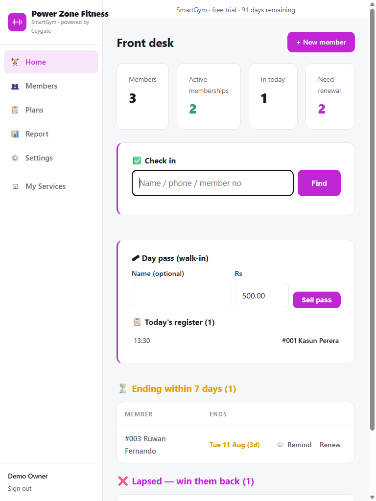 SmartGym screenshot