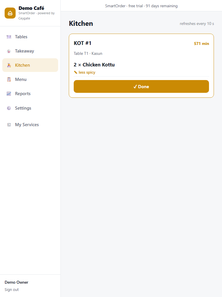 SmartOrder screenshot