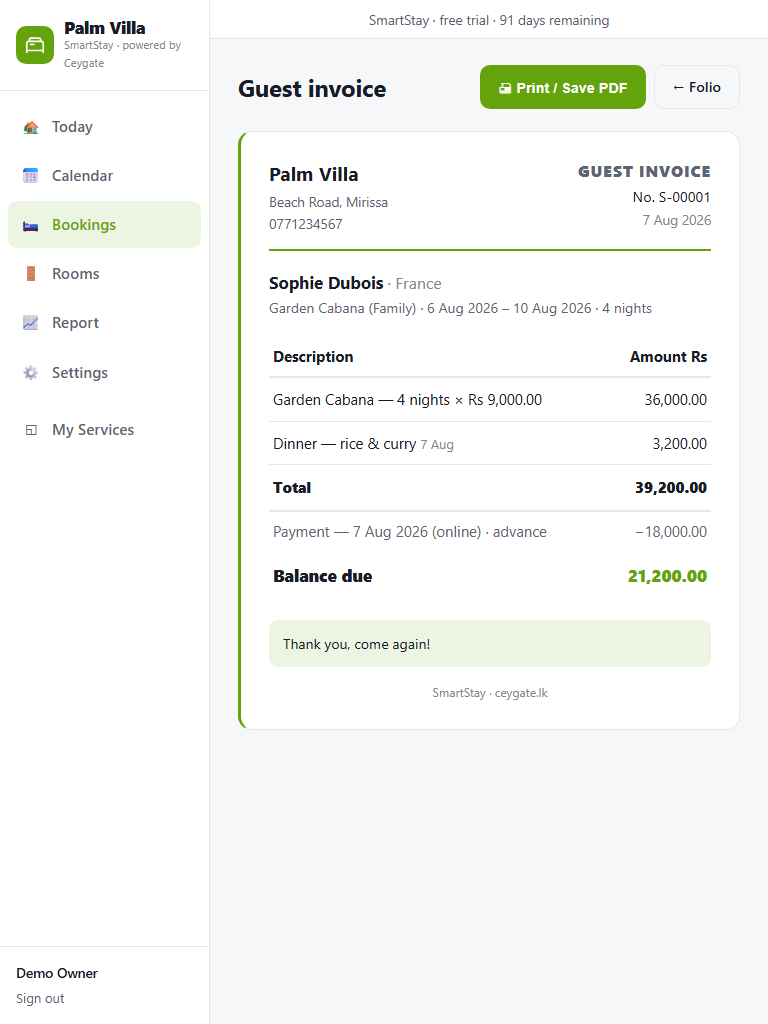 SmartStay screenshot